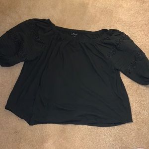 Black Puff Sleeve Blouse from LOFT